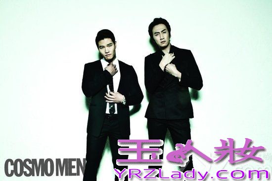 韩国SBS电视台周末娱乐节目《Running Man》出演艺人金钟国与李光洙日前为某杂志携手拍摄写真，两人西装革履，大摆搞怪的动作，展示了幽默搞笑的魅力。