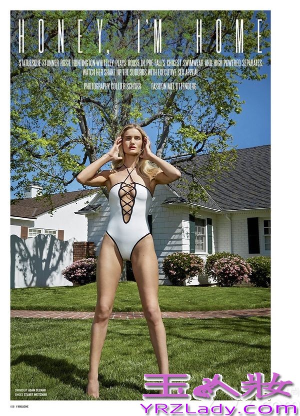 英国超模罗茜·汉丁顿·惠特莉（Rosie Huntington-Whiteley）近日为V杂志拍摄了一组全新的性感时尚写真。图片中，罗茜身穿西服套装、泳装以及大衣等时尚女装，真空上阵诱惑十足！
