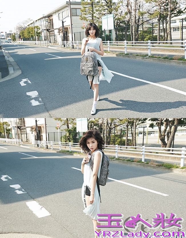 性感小野猫泫雅近日某为时尚杂志拍摄了一组写真海报，在这组写真中，泫雅穿着碎花裙装以及牛仔外套，将充满浪漫爱情的樱花作为背景，秀出小野猫另外一番清爽的迷人外貌，东京街头的清新风格使人看到图片便会觉得很舒服。