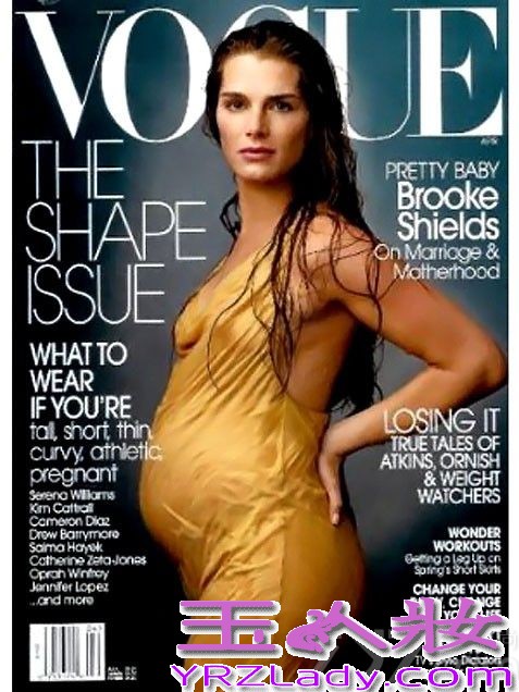 美女明星上杂志封面很常见，如今明星妈妈大腹便便上杂志也不少见。从流行歌手杰西卡·辛普森（Jessica Simpson）到超模辛迪·克劳馥（Cindy Crawford）再到演员米拉·乔沃维奇（Milla Jovovich），这些明星妈妈虽然大肚全裸上各大杂志封面，但展现的不是情色，而是女性的唯美！

