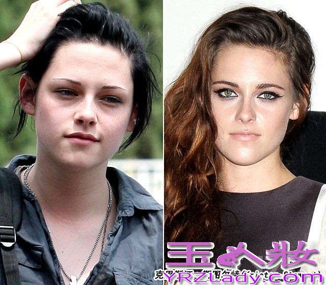 聚光灯下明星们的美丽脸庞总让大家惊叹膜拜，经过化妆师们一双巧手精致打造，再不堪的脸蛋也可以整合成一副完美无暇令人倾倒的容颜。你知道明星卸下厚厚妆容，素面朝天是怎样的吗？七丽图库为大家收集了一些欧美当红女星妆前妆后对比照，看了过后你一定感叹化妆术的无所不能！