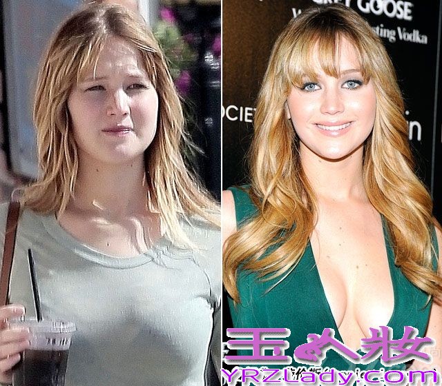 聚光灯下明星们的美丽脸庞总让大家惊叹膜拜，经过化妆师们一双巧手精致打造，再不堪的脸蛋也可以整合成一副完美无暇令人倾倒的容颜。你知道明星卸下厚厚妆容，素面朝天是怎样的吗？七丽图库为大家收集了一些欧美当红女星妆前妆后对比照，看了过后你一定感叹化妆术的无所不能！