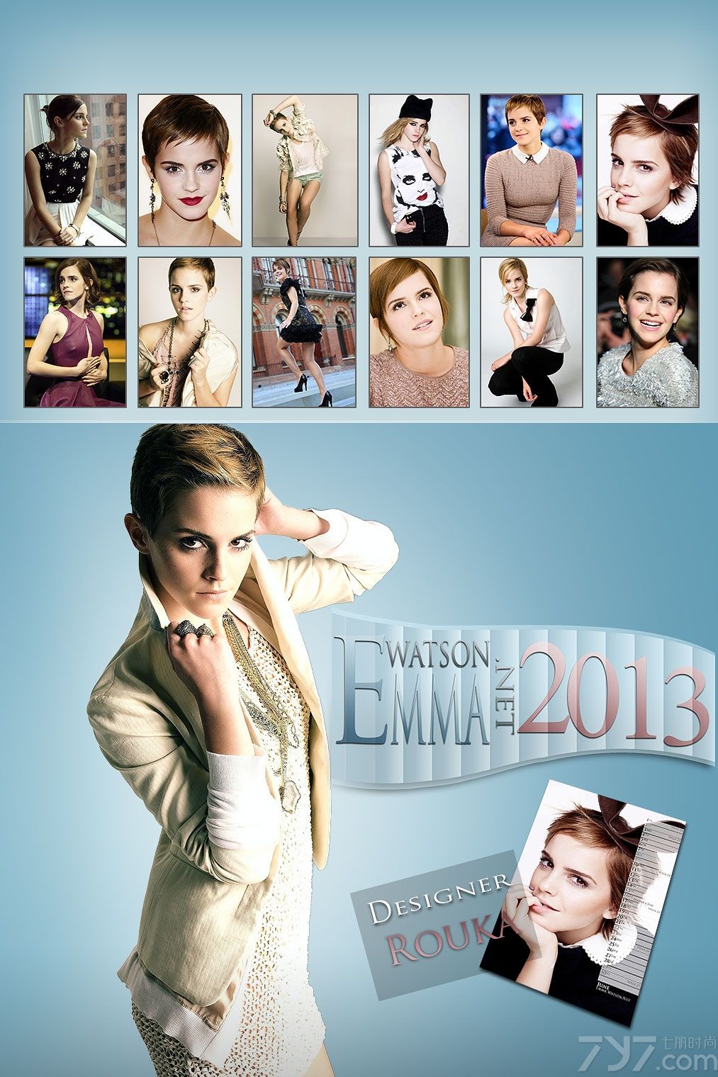 <p>如今的玛&middot;沃特森emma watson已不是《哈利波特》中那个甜美小女孩了，现在的她神情端庄，红唇艳妆，发型一丝不苟，衣着时尚高贵，宛然已经是个妩媚动人小女人，亦是时尚大牌的新宠儿，且2011年12月还被评为全球最美脸蛋第一名。</p>