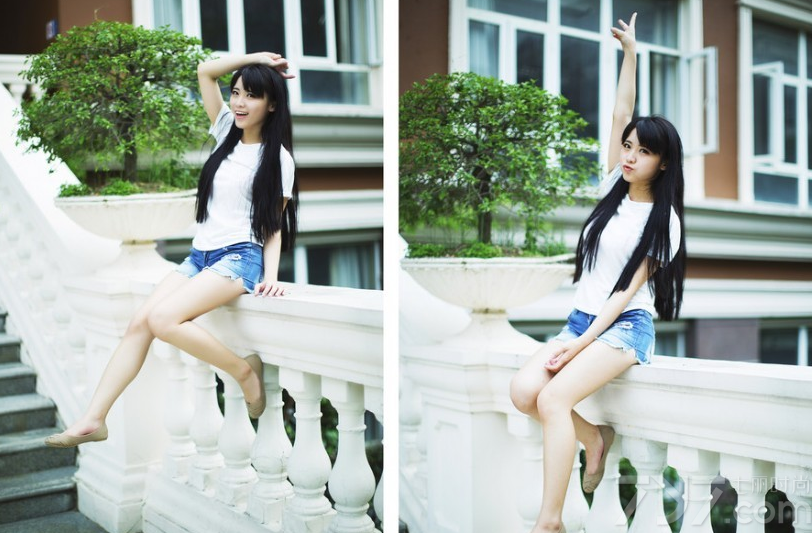 每个人都有过学生时代的回忆，这种回忆最能体现出青春稚嫩时期的美好，而这组由清新美女luna所拍摄的学生时代写真，一头乌黑长发以及穿着简单白T和热裤的画面，让人不仅联想起学生时期曾暗恋的ta，仿佛就如同刚发生没多久，下面一起来看看这组清新美女luna清纯写真吧，美好学生时代图片迷倒众人。