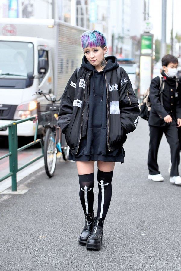原宿风街拍图片,原宿风服装搭配
