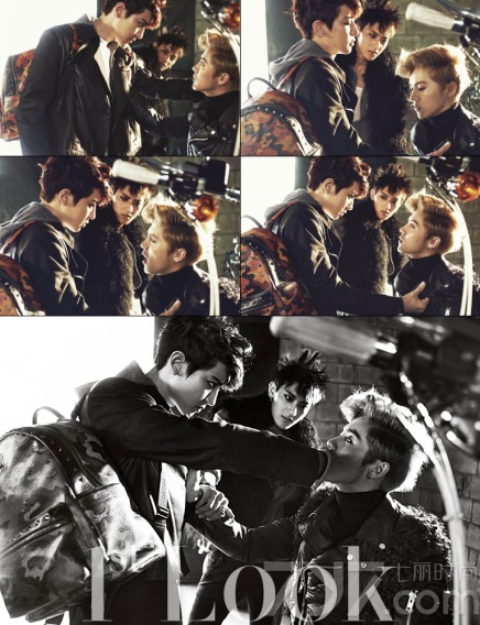 近日，EXO组合成员鹿晗、世勋、TAO、KAI、灿烈、LAY为时尚品牌MCM包包拍摄了一组时尚画报写真，在这组画报写真中，采用超强烈震撼感，特别是黑色朋克风的服饰以及烟熏造型给人一种难以抵挡的强烈诱惑感，分享EXO组合MCM包包画报曝光，鹿晗灿烈世勋超强烈诱惑令人窒息。