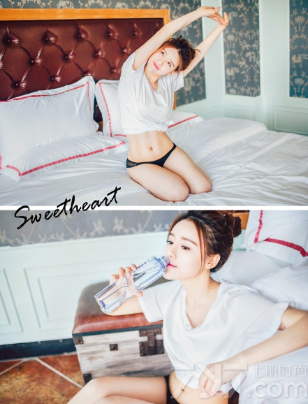 俏皮可爱的女生释放出甜美笑容，顿时让人心情变得很好，嘟嘟嘴卖萌的样子让男性们无法抗拒，重点是小心机下衣失踪的性感画面，释放出别样的致命魅力，慵懒的迷人气息撩动不少心扉，分享一组可爱女生甜笑私房写真，看慵懒小性感气息太诱人。