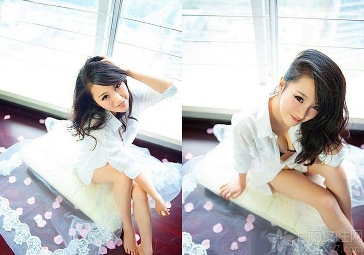 拥有完美诱人身材的性感美女，在展示性感傲人身材的同时，用白衬衣演绎欲拒还迎的性感诱人魅力，唇红齿白的魅力更是撩动心扉，白皙肌肤以及性感长腿更让宅男们无法抗拒，分享一组诱人美女性感内衣写真图片，看魅惑黑色尽显动人魅力。