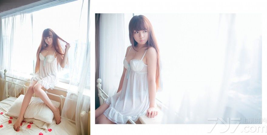 唯美的花瓣不仅让人感受到冬日早晨的温暖，身穿透视吊带睡衣的90后清纯美女显得很迷离，还没睡醒的模样甚是可爱，蓬松凌乱的发丝展现出娇小稚嫩的她。下面一起来看看90后清纯美女性感身躯图片，朦胧清晨与花瓣共舞，美得让人窒息！