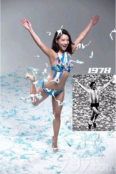 历届世界杯上有无数次经典又让人为之感动的画面，足球宝贝带来一组时尚性感写真图片，演绎往届世界杯感人画面，快来回顾一下世界杯让人振奋、为之鼓舞的瞬间吧！