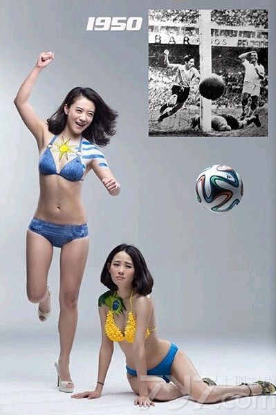 历届世界杯上有无数次经典又让人为之感动的画面，足球宝贝带来一组时尚性感写真图片，演绎往届世界杯感人画面，快来回顾一下世界杯让人振奋、为之鼓舞的瞬间吧！