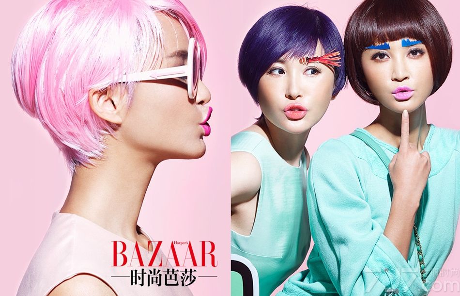 糖果色一向给人都是甜美粉嫩为主，当然在妆容上也同样如此，不但要抢眼闪亮更要炫自己的魅力。不管是春季还是夏季，抢眼的唇色才能让自己更有魅力，下面跟小编一起看看张歆艺吕夏糖果色美妆大片，抢眼唇色闪亮玩High整个盛夏。