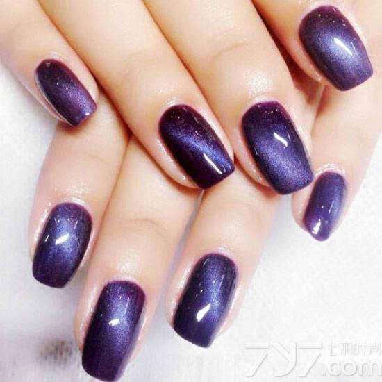猫眼胶美甲图片,紫色猫眼胶美甲图片,蓝色猫眼胶美甲图片
