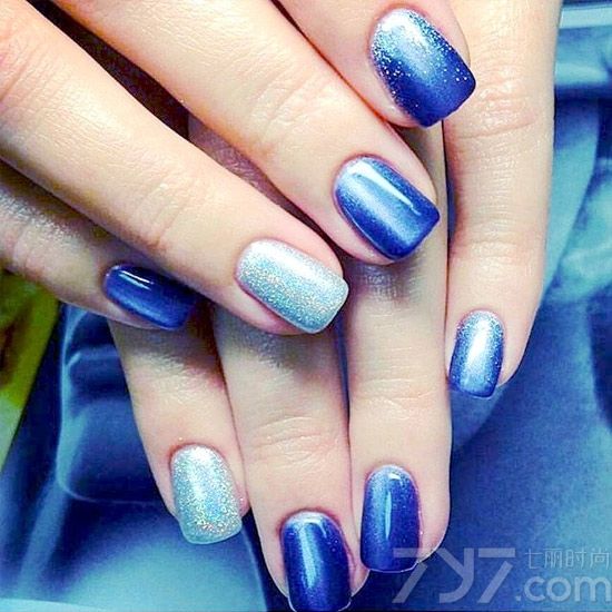 猫眼胶美甲图片,紫色猫眼胶美甲图片,蓝色猫眼胶美甲图片